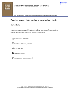 Tourism degree internships a longitudinal study
