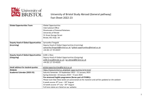 University of Bristol Study Abroad (General pathway) - Fact Sheet 22-23