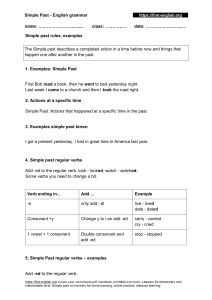 simple past 0 english grammar rules explanations pdf