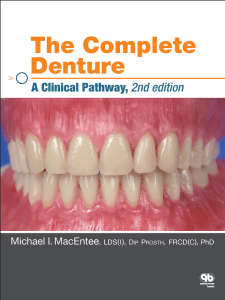 the complete denture a clinical pathway 2nd edition