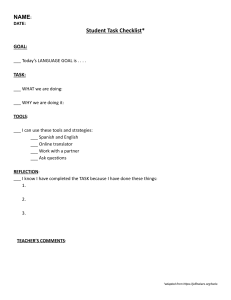 Student Task Checklist 