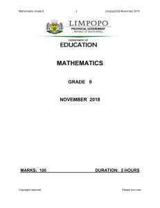 LP Grade 9 Mathematics Exam copy