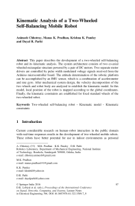 Kinematic Analysis of Two-Wheeled Self-Balancing Robot