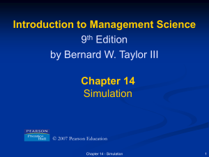 Simulation in Management Science: Monte Carlo & Excel