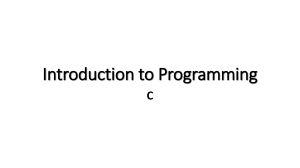 Introduction to Programming-C