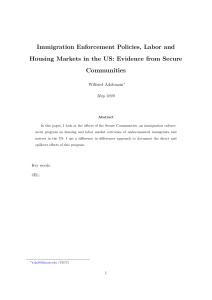 Secure Communities: Immigration, Labor, and Housing