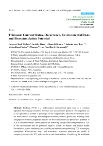 Triclosan: Current Status, Occurrence, Environmental Risks and Bioaccumulation Potential