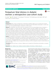 Peripartum fetal distress in diabetic women