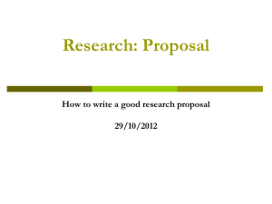 How to write a good research  -proposal