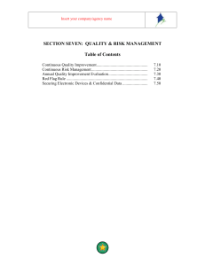 7.00  Table of Contents - Quality & Risk Management