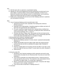 Planned vs. Unplanned Meetings: Pros & Cons Outline