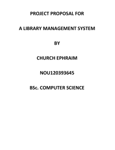 Project Proposal for a Library Managemen