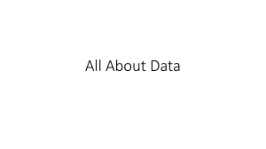 All About Data