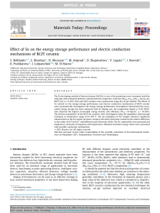 Effect of Sn on the energy storage performance and electric conduction mechanisms of BCZT ceramic