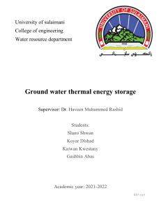 ground water  thermal energy