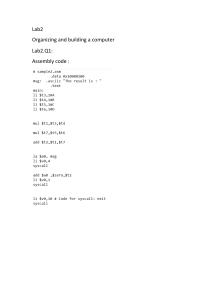 MIPS Assembly Lab: Arithmetic & System Calls