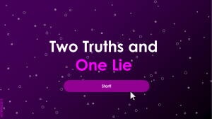 Two Truths and One Lie ·