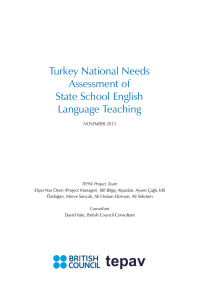turkey national needs assessment of state school english language teaching