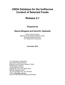 USDA Database for the Isoflavone Content of Selected Foods, Release 2.1