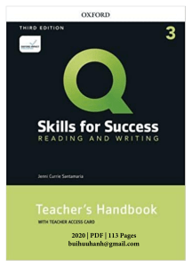 Oxford - Q Skills for Success Reading and Writing 3 Teacher’s Handbook 3rd Edition