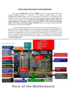 PARTS AND FUNCTIONS OF MOTHERBOARD