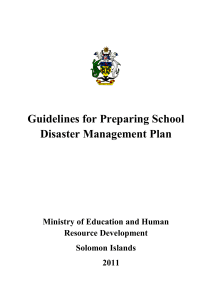2011 School Disaster Management Plans
