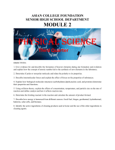 PHYSICAL SCIENCE MODULE 2 LESSON 1