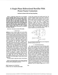 A single-phase bidirectional rectifier with power factor correction