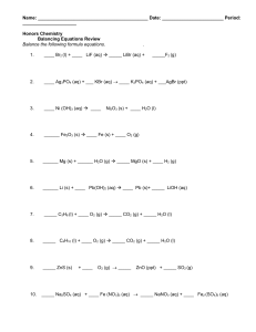 Balancing Equations Review