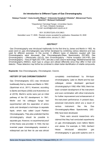 AN INTRODUCTION TO DIFFERENT TYPES OF GAS CHROMATO