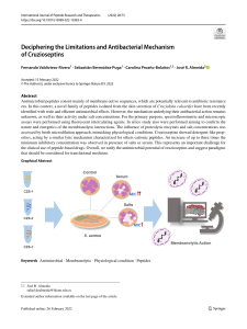 Valdiviezo et al 2022 Limitation s and antibacterial mechanism cruzioseptins