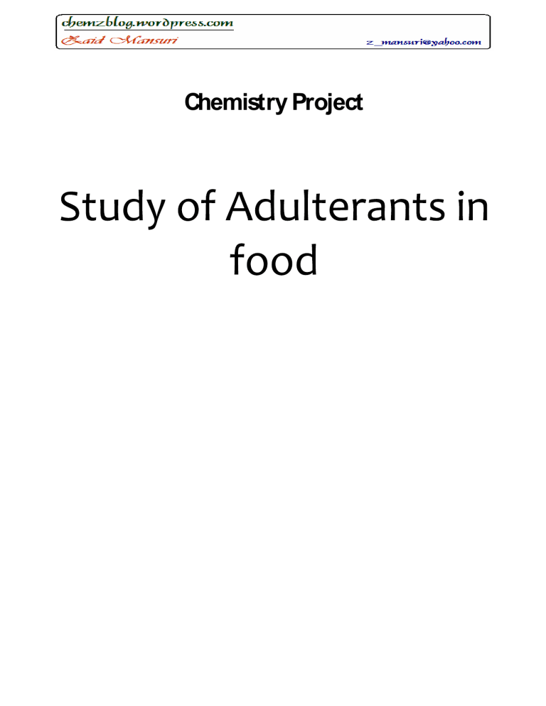 food adulteration ppt