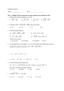 Quadratic Radicals FA