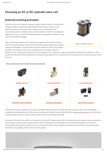 AC or DC solenoid valve coil overview