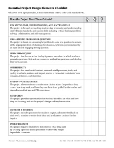 Rubric for Planning