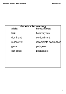 Genetics Terminology Doodle Words