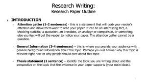 Model Research Paper Outline