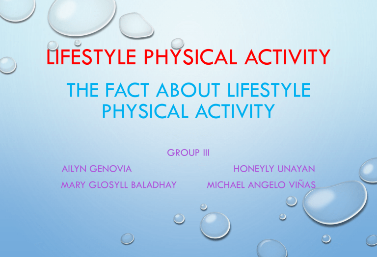 Lifestyle Physical Activity PPT