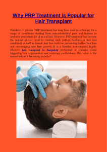 Why PRP Treatment is Popular for Hair Transplant