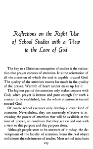 Reflections on the Right Use of School Studies with a View to the Love of God - Simone Weil