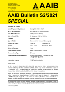 AAIB Special Bulletin S2/2021: Boeing 737 Incident