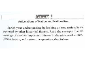 Nationalism Activity: Emilio Jacinto's Writings