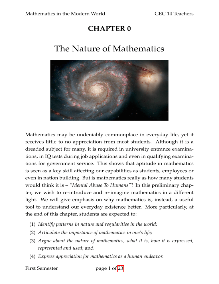 nature of mathematics in the modern world essay