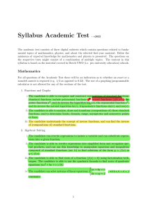 Syllabus Academic Test 2022