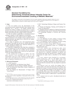 ASTM E-1681 (C-T SCC Testing - KISCC)