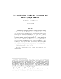 Political  Budget  Cycles  in  Developed  and Developing Countries