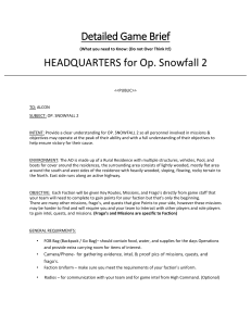 Op. Snowfall 2 Game Brief