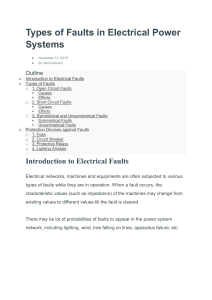 Types of Faults in Electrical Power Systems