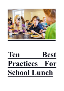 Ten Best Practices for School Lunch - Hot Lunch