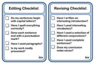 Editable Writing Checklist 